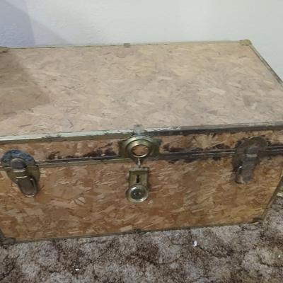 Wooden trunk with a small shelf