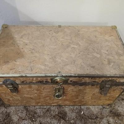 Wooden trunk with a small shelf