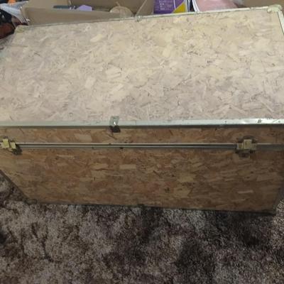 Wooden trunk with a small shelf