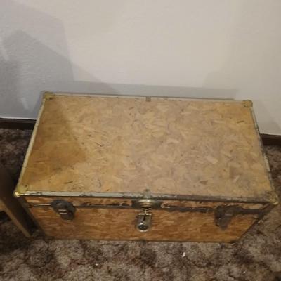 Wooden trunk with a small shelf