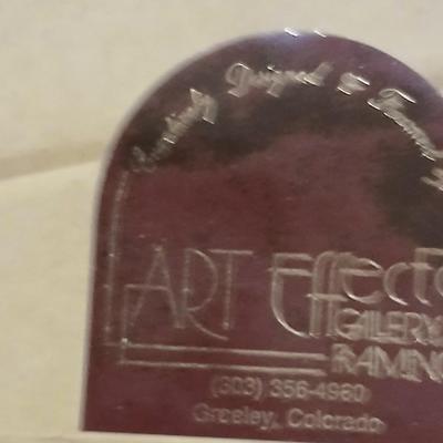 Native American framed print - unknown artist - written on back "Little Feather's Kittens"