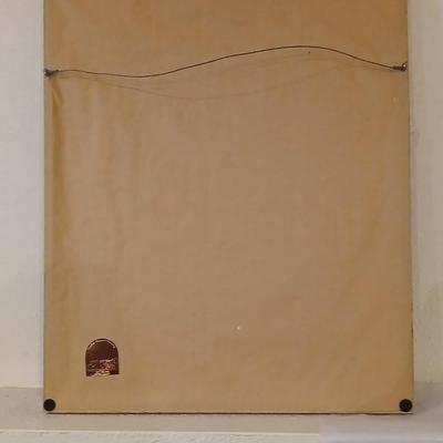 Native American framed artwork - two dancers - Unknown artist