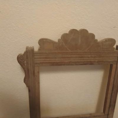 Antique carved wood furniture frames - French-style wooden armchair frame & Wedding chair style frame = Both in good condition -