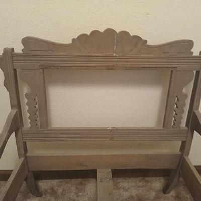 Antique carved wood furniture frames - French-style wooden armchair frame & Wedding chair style frame = Both in good condition -