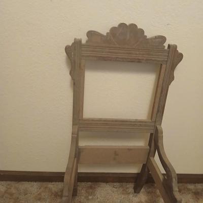 Antique carved wood furniture frames - French-style wooden armchair frame & Wedding chair style frame = Both in good condition -