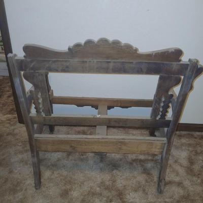 Antique carved wood furniture frames - French-style wooden armchair frame & Wedding chair style frame = Both in good condition -