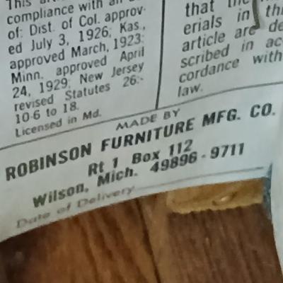Robinson Furniture Mfg. cushioned Glider rocker