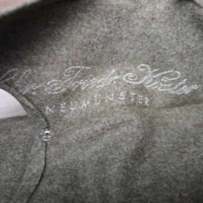 Three German wool Garrison hats, Georg Grote - signed and have NEUMÜNSTER inside the outside flap - cold war era