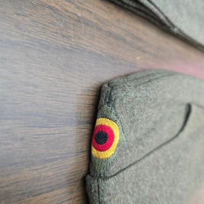 Three German wool Garrison hats, Georg Grote - signed and have NEUMÜNSTER inside the outside flap - cold war era