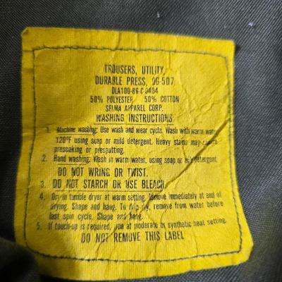 Collection of US Army OG-107 or OG-507 utility uniforms, including shirts and trousers. - See photos for size