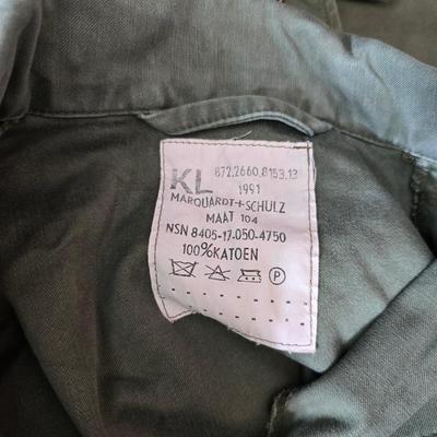 vintage 1970s or 1980s French Army military jackets with some trousers