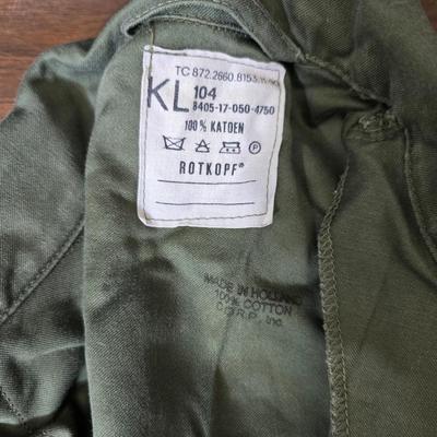 vintage 1970s or 1980s French Army military jackets with some trousers