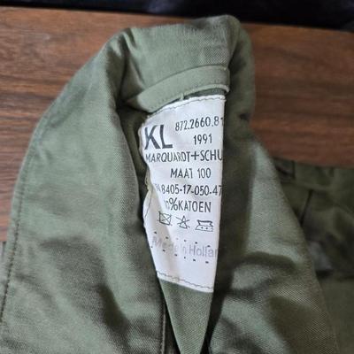 vintage 1970s or 1980s French Army military jackets with some trousers