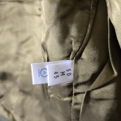 a collection of U.S. Army WWII-era wool Eisenhower, or "Ike", jacket and field shirt