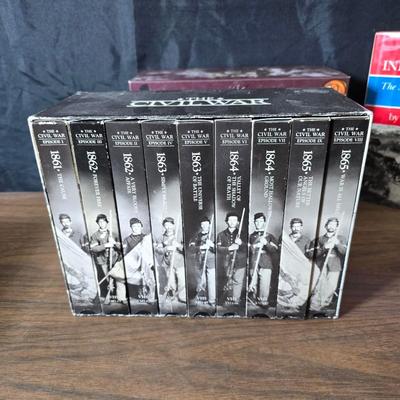 Books - Magazines - and VHS tapes all on war - Civil War - WWII - and more