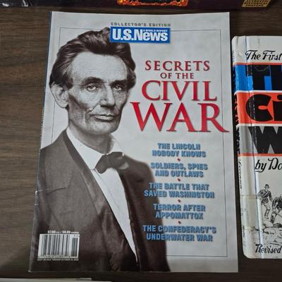 Books - Magazines - and VHS tapes all on war - Civil War - WWII - and more