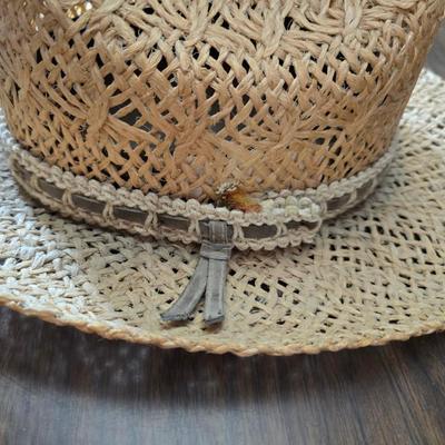Two straw hats - Made in USA 6 7/8 - Bailey straw hat
