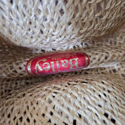 Two straw hats - Made in USA 6 7/8 - Bailey straw hat