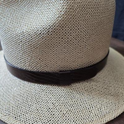 Two straw hats - Made in USA 6 7/8 - Bailey straw hat