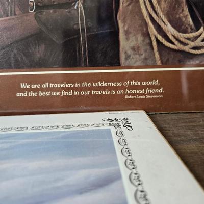 Set of three western themed poster / prints with a wood frame that they will fit