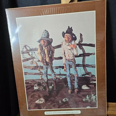 Set of three western themed poster / prints with a wood frame that they will fit