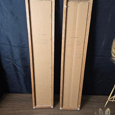 Wheat grass windmill with long accent mirrors - smaller accent mirrors with wheat and a when themed candle holder