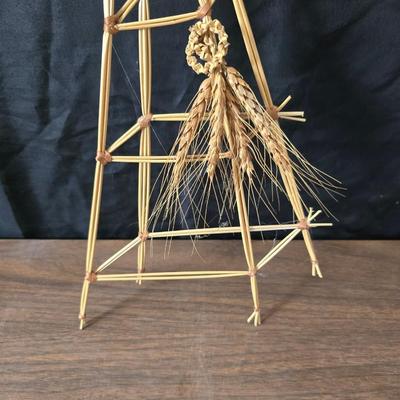 Wheat grass windmill with long accent mirrors - smaller accent mirrors with wheat and a when themed candle holder