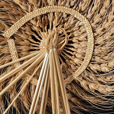 Wheat grass windmill with long accent mirrors - smaller accent mirrors with wheat and a when themed candle holder