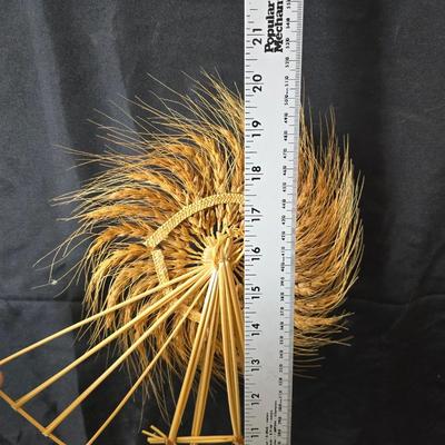 Wheat grass windmill with long accent mirrors - smaller accent mirrors with wheat and a when themed candle holder