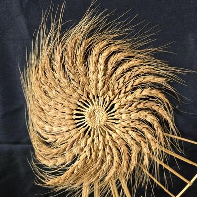 Wheat grass windmill with long accent mirrors - smaller accent mirrors with wheat and a when themed candle holder