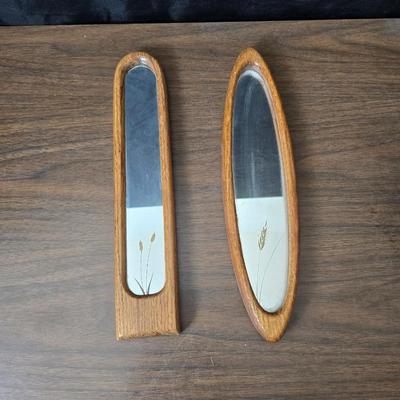 Wheat grass windmill with long accent mirrors - smaller accent mirrors with wheat and a when themed candle holder