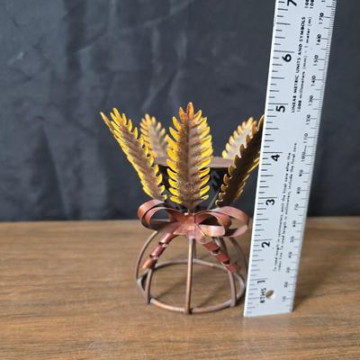 Wheat grass windmill with long accent mirrors - smaller accent mirrors with wheat and a when themed candle holder