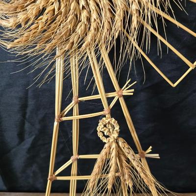Wheat grass windmill with long accent mirrors - smaller accent mirrors with wheat and a when themed candle holder
