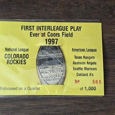 Collection of vintage Colorado Rockies memorabilia - Baseball cards - Pogs - coins- calendars and more