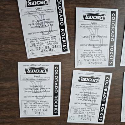 Collection of vintage Colorado Rockies memorabilia - Baseball cards - Pogs - coins- calendars and more