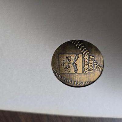 Collection of vintage Colorado Rockies memorabilia - Baseball cards - Pogs - coins- calendars and more