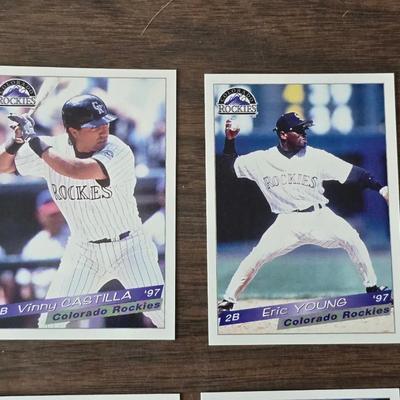 Collection of vintage Colorado Rockies memorabilia - Baseball cards - Pogs - coins- calendars and more