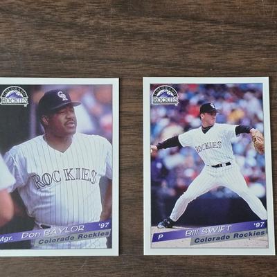 Collection of vintage Colorado Rockies memorabilia - Baseball cards - Pogs - coins- calendars and more