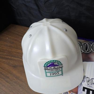 More Colorado Rockies memorabilia -Dinger Colorado Rockies mascot plush figure - hats - coins - booklets and more