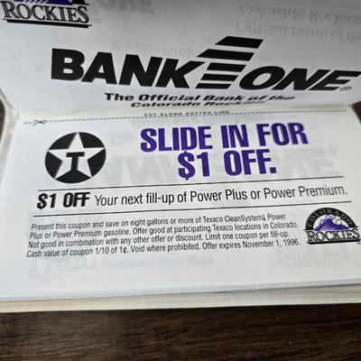 More Colorado Rockies memorabilia -Dinger Colorado Rockies mascot plush figure - hats - coins - booklets and more