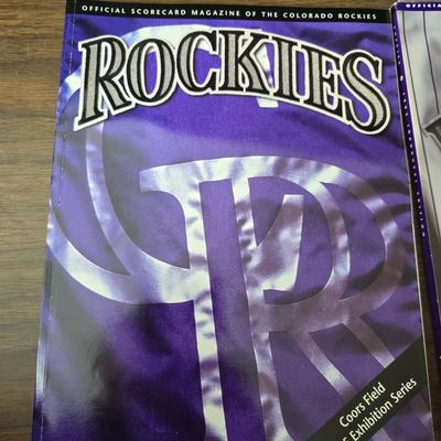 More Colorado Rockies memorabilia -Dinger Colorado Rockies mascot plush figure - hats - coins - booklets and more