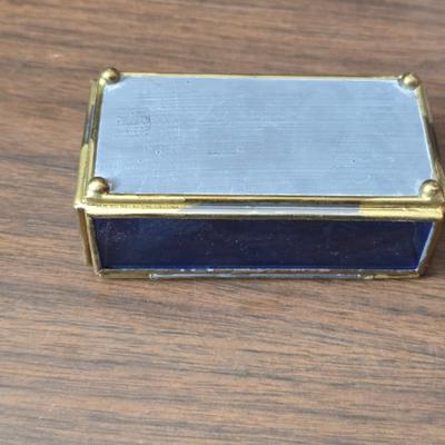 Vintage Marion Kay Masonic Desk Clock Model No. 30 Blue Lodge with etched trinket box and a vase