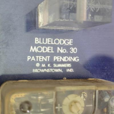 Vintage Marion Kay Masonic Desk Clock Model No. 30 Blue Lodge with etched trinket box and a vase