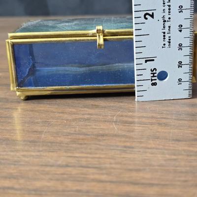 Vintage Marion Kay Masonic Desk Clock Model No. 30 Blue Lodge with etched trinket box and a vase