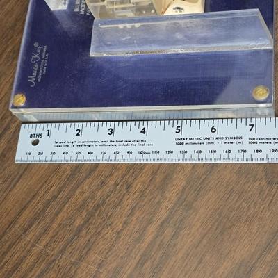 Vintage Marion Kay Masonic Desk Clock Model No. 30 Blue Lodge with etched trinket box and a vase