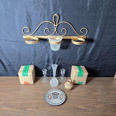 Brand new candle holder with votives and a selection of other candle items