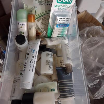 TRAVEL SIZE HYGIENE, FLOSS PICKS, DOVE DEODORANT, HAND LOTION AND MORE!