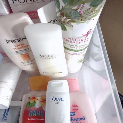 MORE TRAVEL SIZE HYGIENE, JERGENS, BABY LOTION, PONDS FACE CREAM AND MORE,!