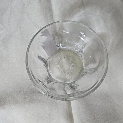 Pressed glass collection of bowls, platters, and candlesticks