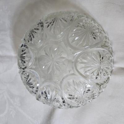 Pressed glass collection of bowls, platters, and candlesticks